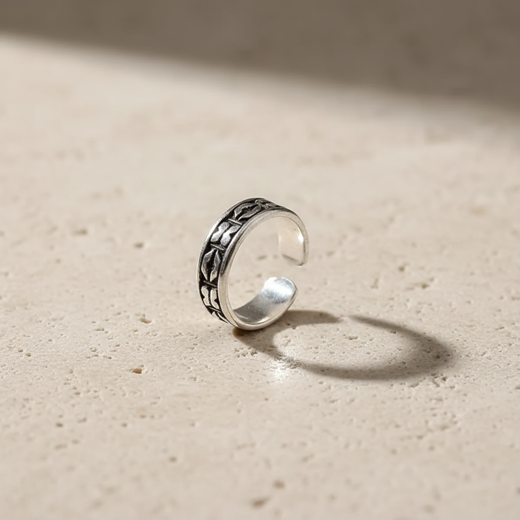 Oxidised Butterfly Toe Ring