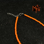 Plain Beaded Anklet : Orange