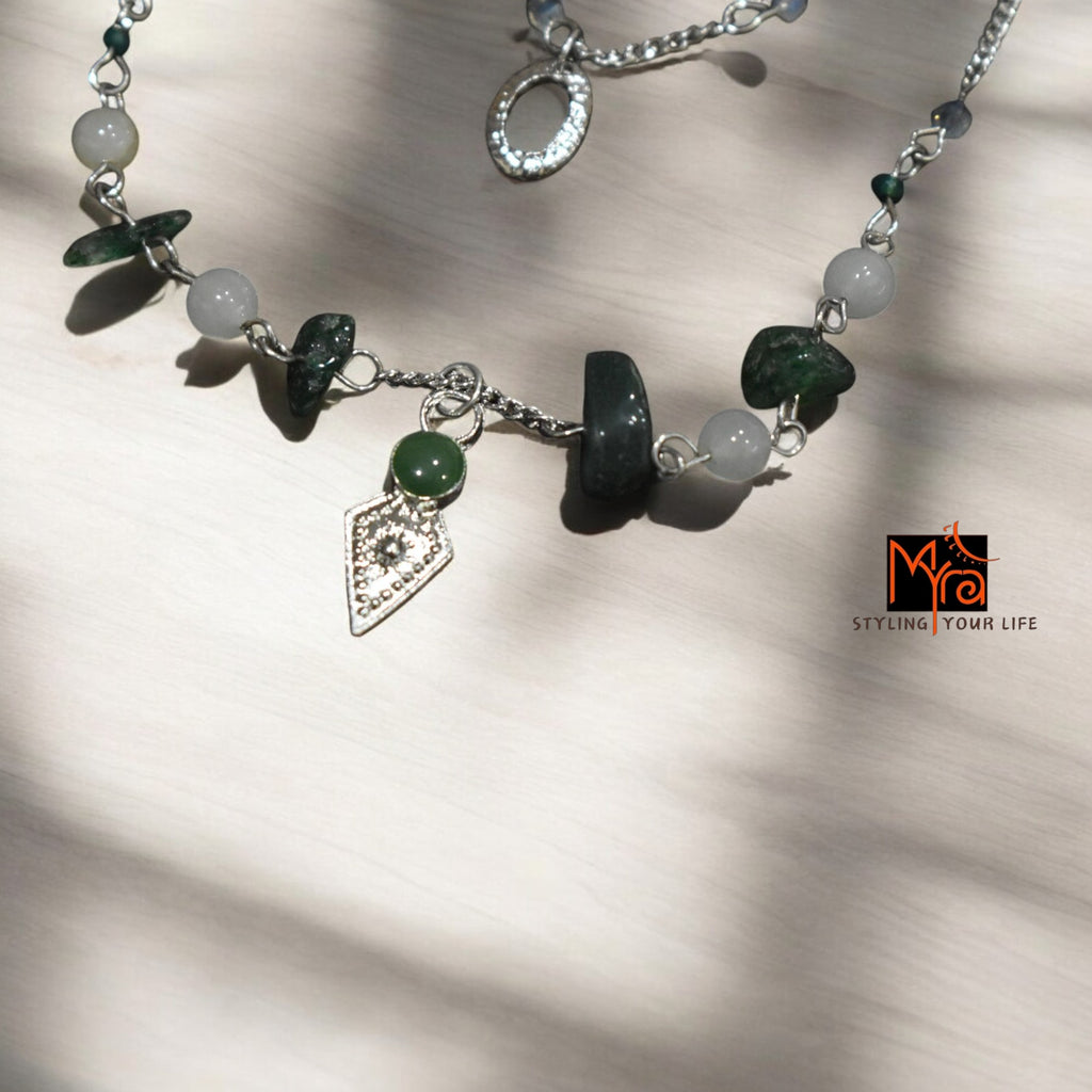 Silver Bead Chain Necklace – German Silver Layered Necklace