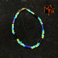 Pipe & Bead Anklet : Navy Blue, Black, Green