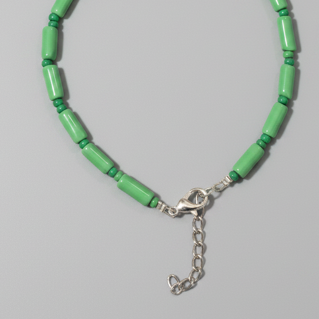 Pipe & Bead Anklet : Green