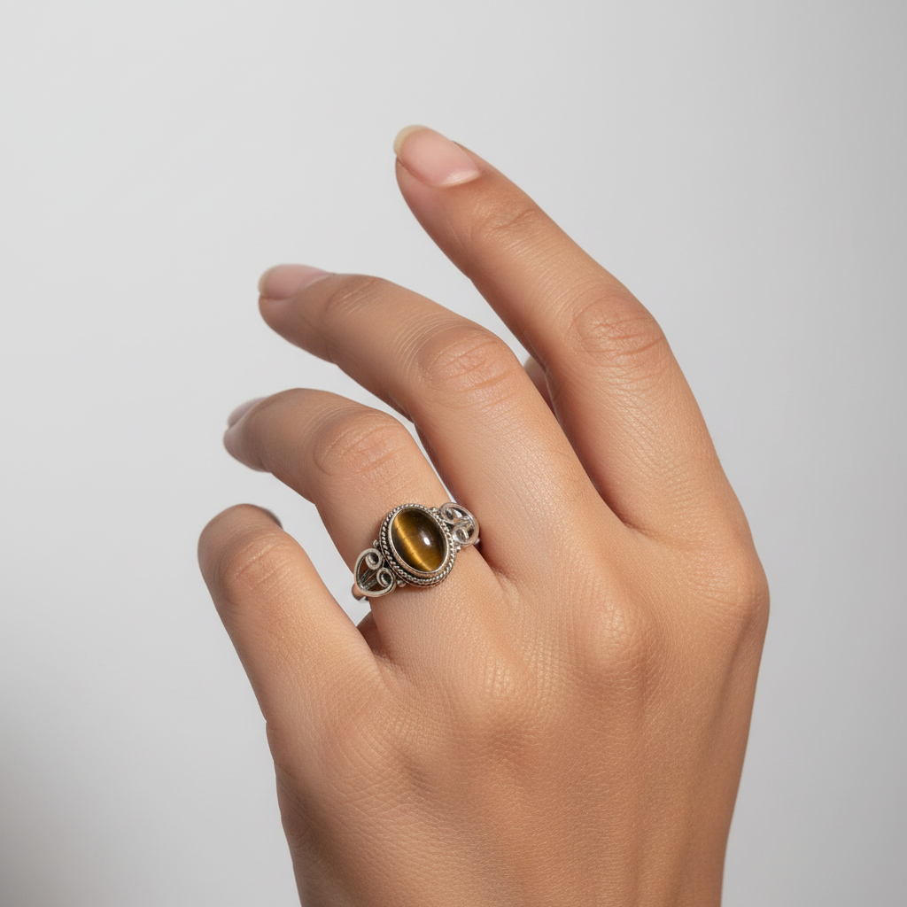 Tiger Eye Oval Ring