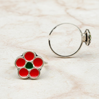 Red Flower Enamel Ring