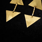 Dvaya - Double Layer Triangle Brass Earrings