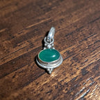 Handcrafted green onyx silver pendant online India MYRA