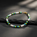 Pipe & Bead Anklet : White, Black, Green, Blue