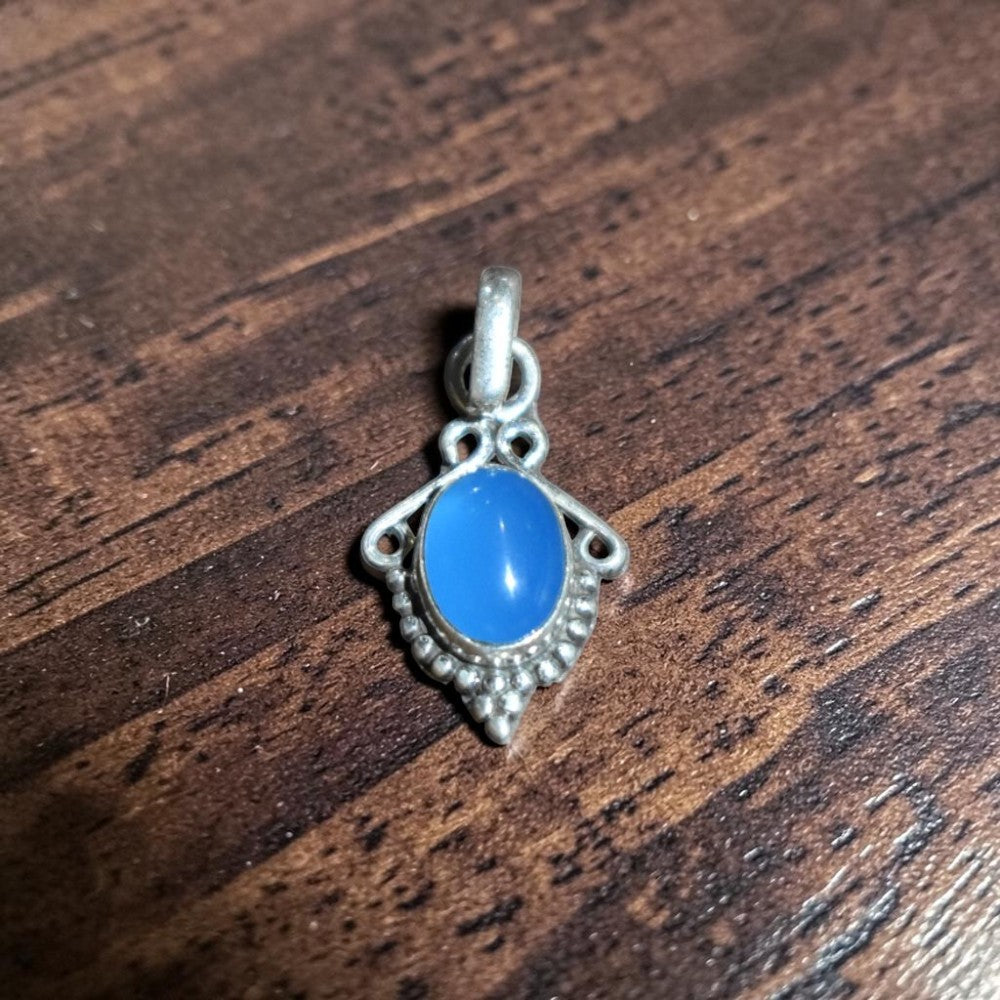 Buy chalcedony pure silver pendant India MYRA