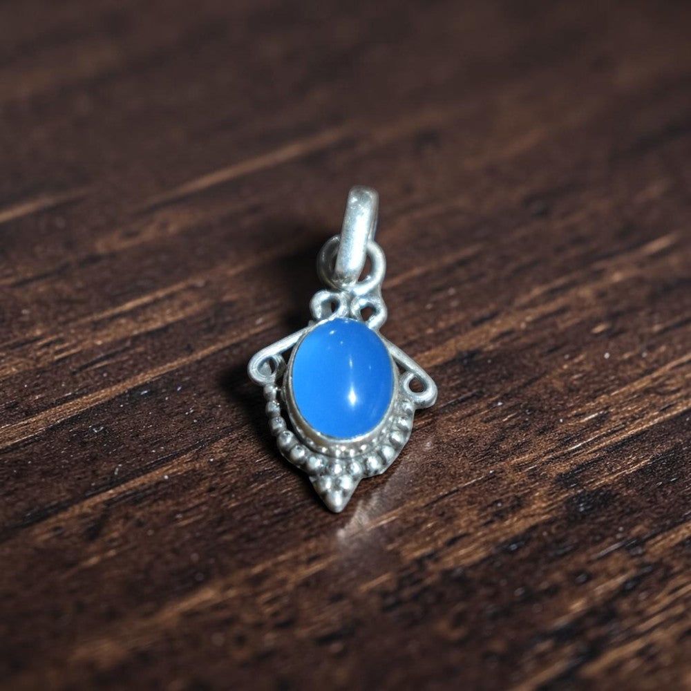 Chalcedony Blue Haze Pendant 92.5 sterling silver MYRA