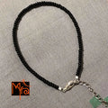 Plain Beaded Anklet : Black
