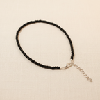 Plain Beaded Anklet : Black