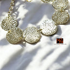 Golden Coin-Patterned Beaten Bracelet