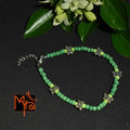 Glass Beaded Anklet with Butterfly Charms : Green