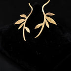 Lata - Tendril Leaves Brass Earrings