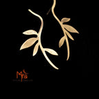 Lata - Tendril Leaves Brass Earrings