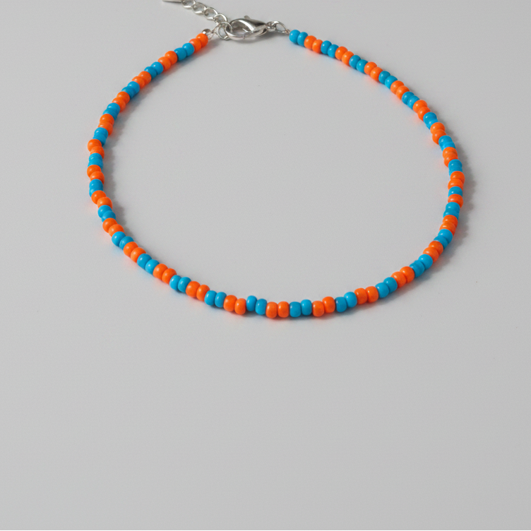 Plain Beaded Anklet : Multicolor