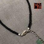 Plain Beaded Anklet : Black