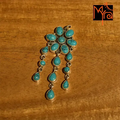 Flower Pattern Turquoise Studded Pendant 92.5 sterling silver MYRA