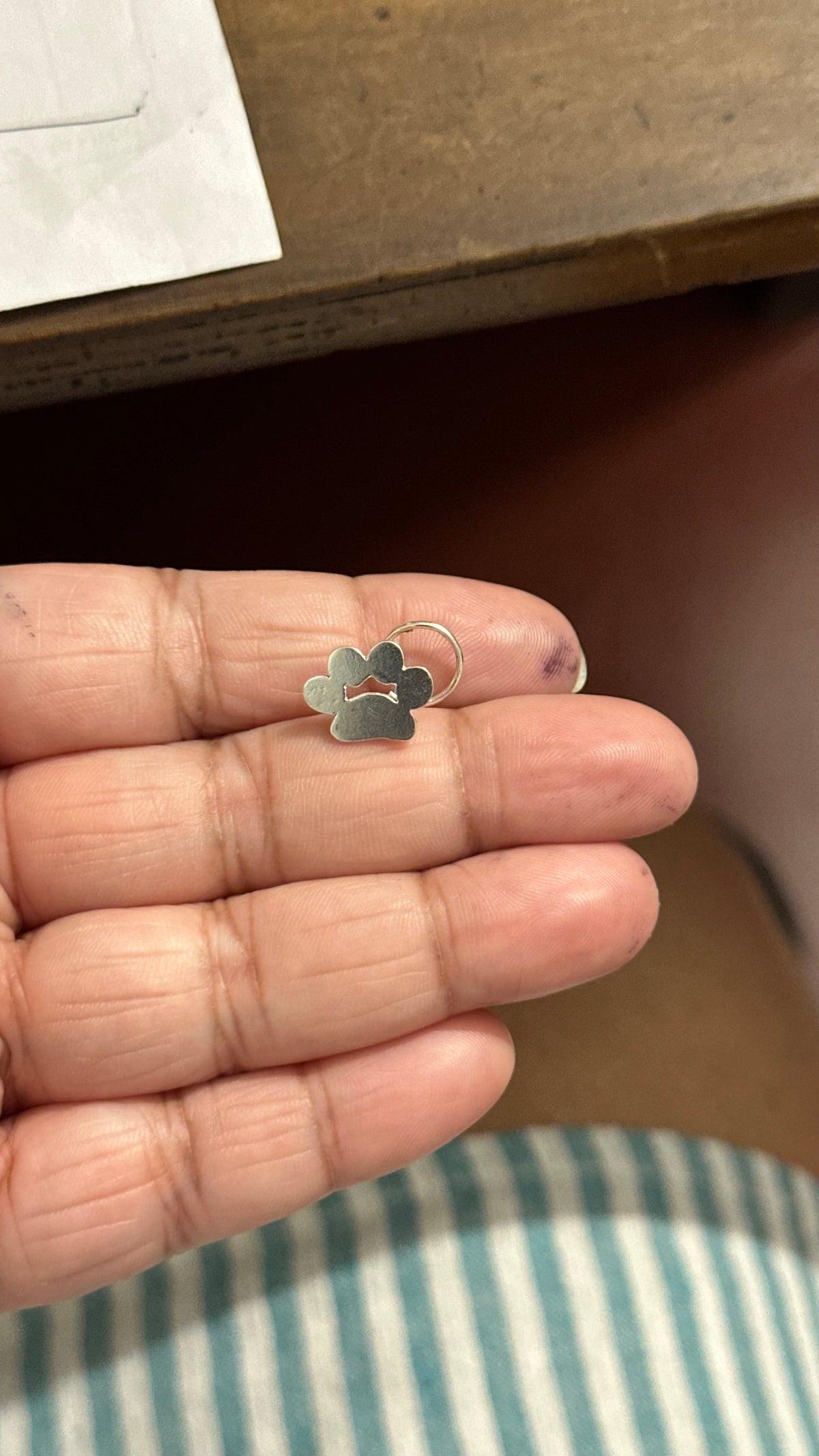 Paw Nose Pin - 925 Silver
