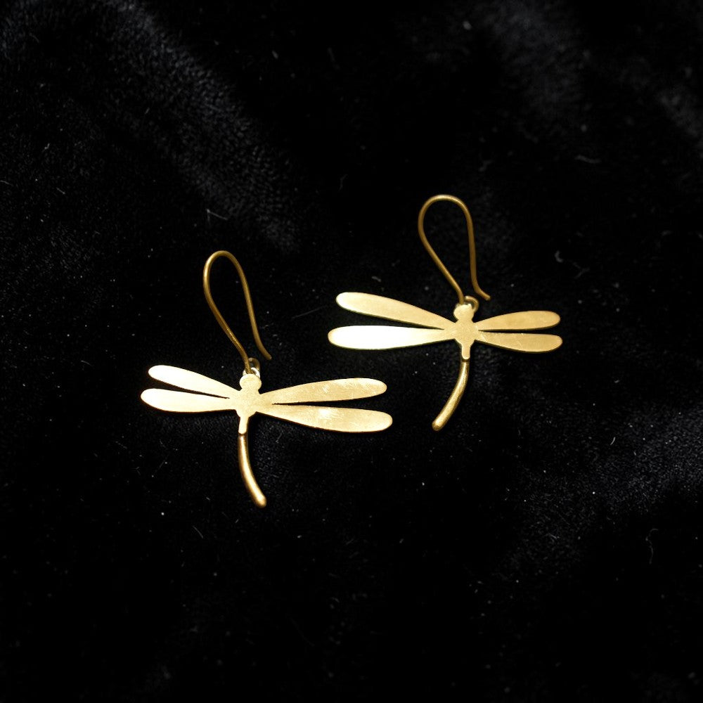 Phoring - Dragonfly Brass Earrings