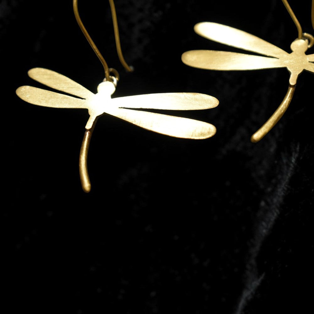 Phoring - Dragonfly Brass Earrings