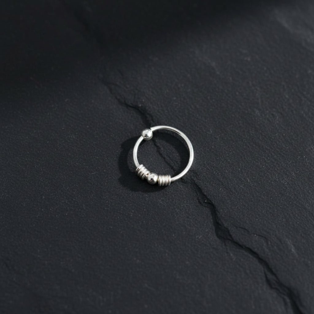 Twisted Silver Nose Ring