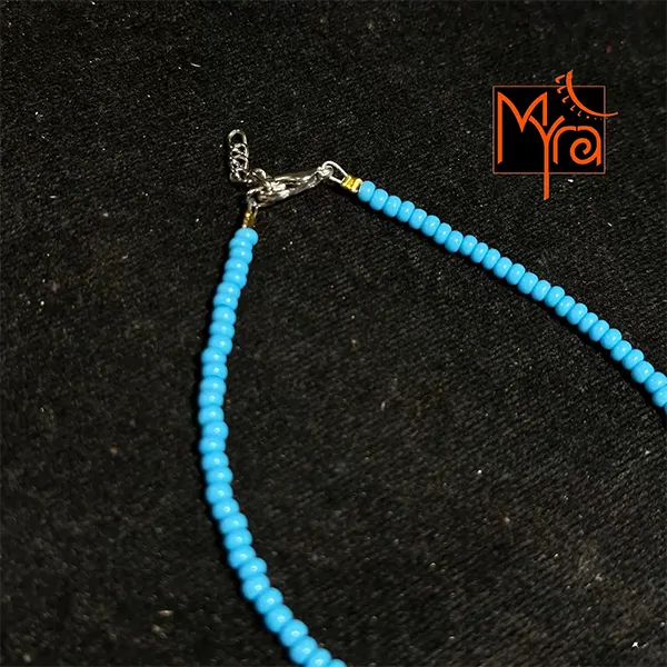 Plain Beaded Anklet : Sky Color