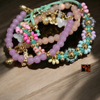 Candy Peach Bead Bunch Bracelet