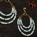 Triple Hoops with Blue Beads