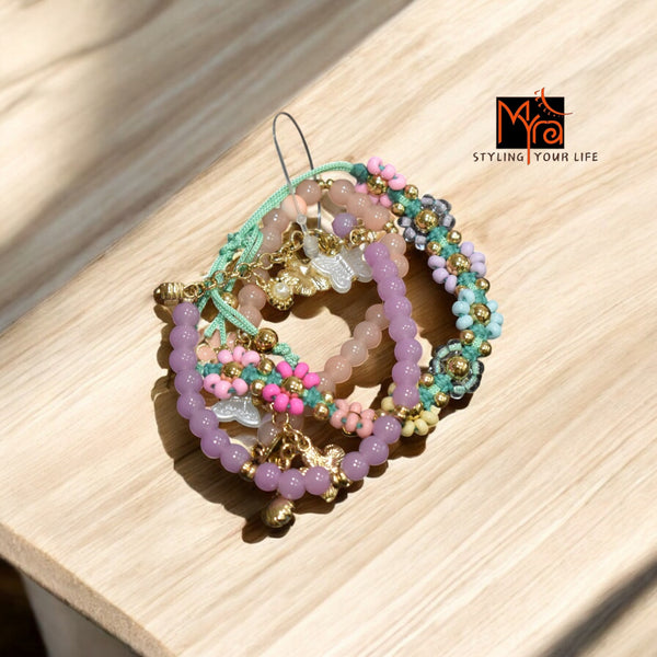 Candy Peach Bead Bunch Bracelet