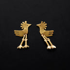 Hudhud - Hoopoe Brass Ear Studs
