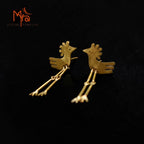 Hudhud - Hoopoe Brass Ear Studs