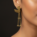 Hudhud - Hoopoe Brass Ear Studs