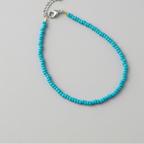 Plain Beaded Anklet : Sky Color