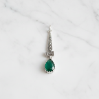 Marcasite & Green Onyx stone Pendant