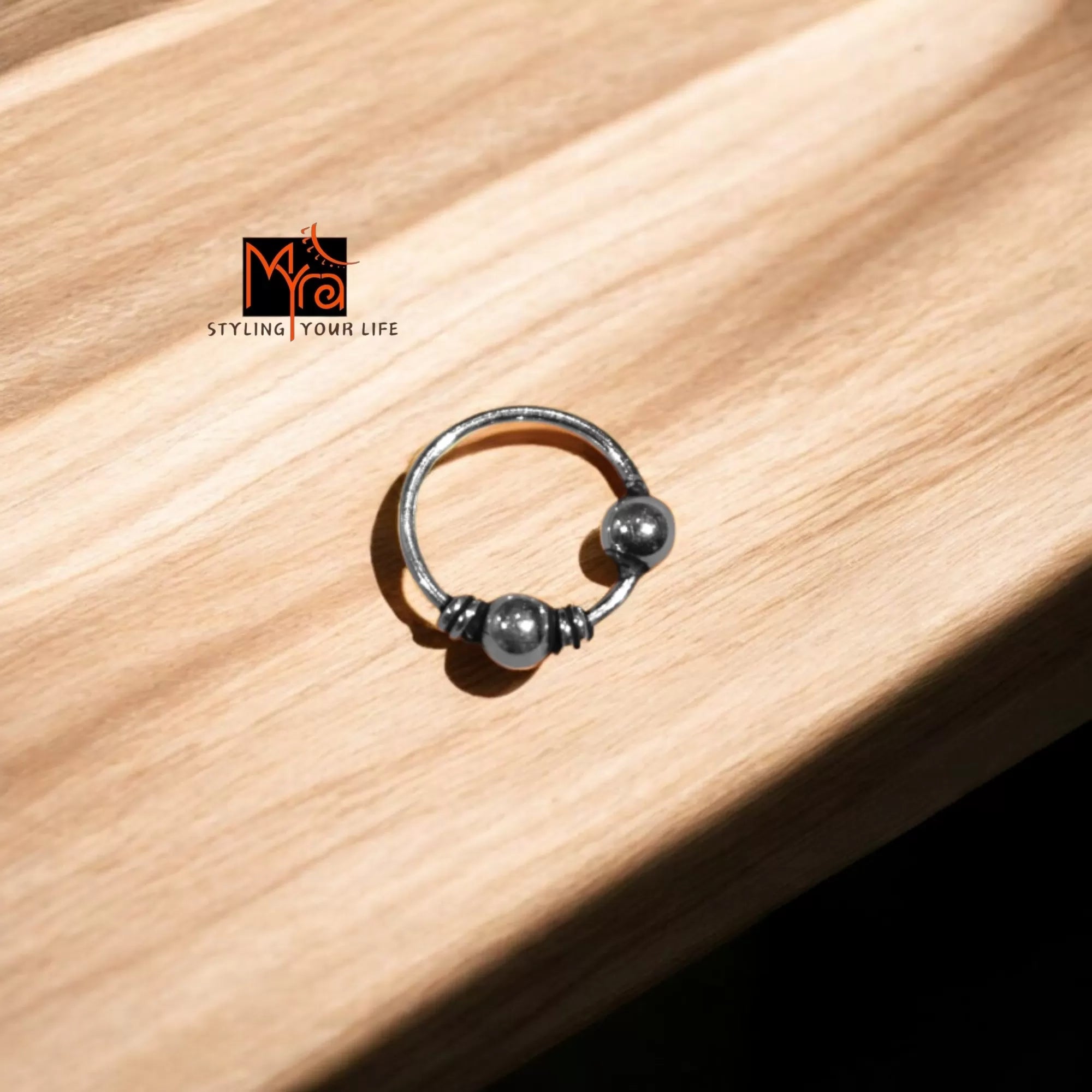 Braid Flick Nose Ring 92.5 sterling silver pure silver MYRA