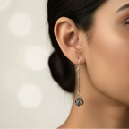 Long Knotted Silver Danglers