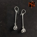 Long Knotted Silver Danglers
