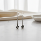 Long Knotted Silver Danglers