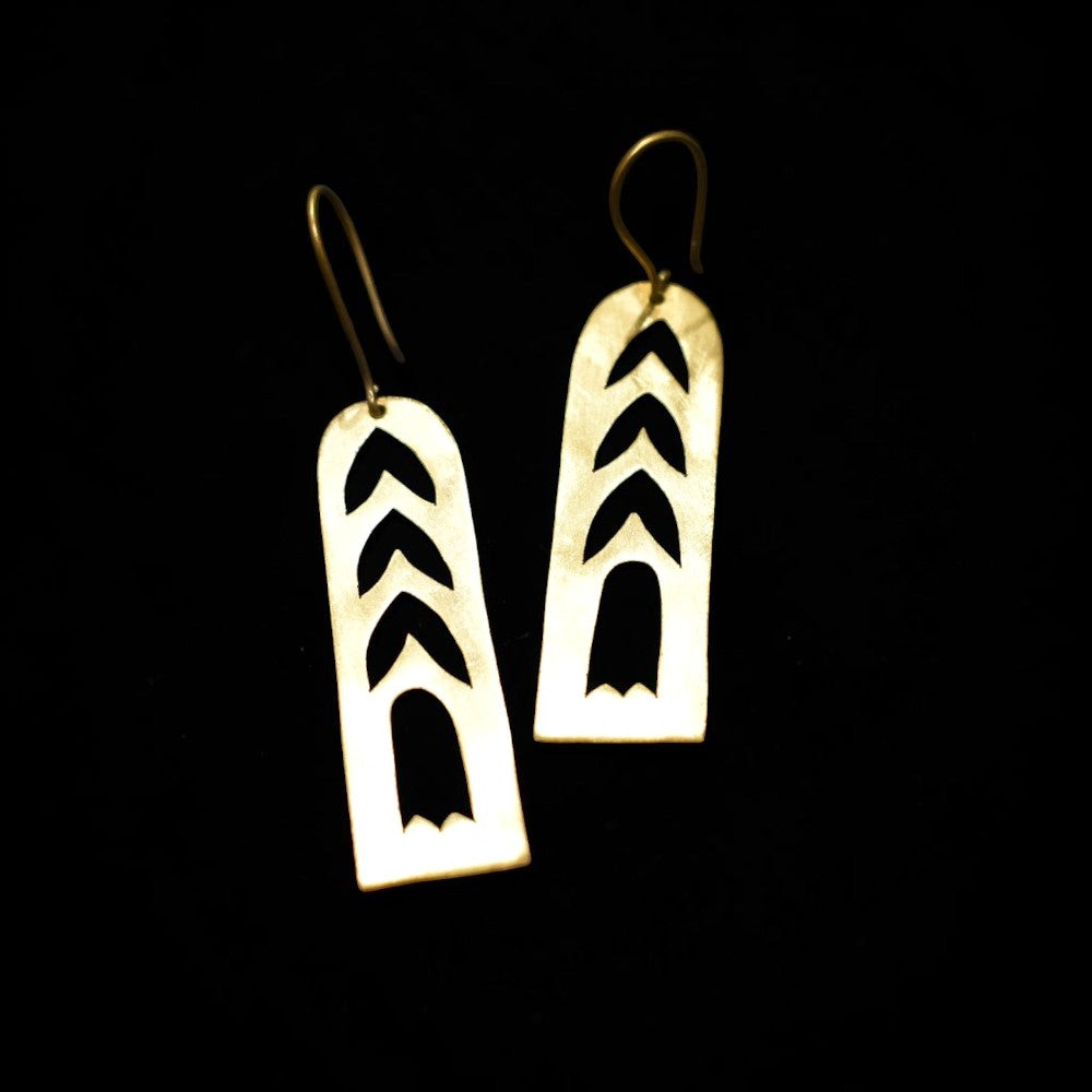 Rang - Rainbow Cut-Out Brass Earrings