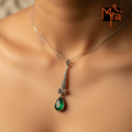 Marcasite & Green Onyx stone Pendant