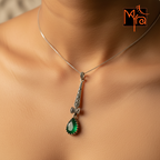 Marcasite & Green Onyx stone Pendant