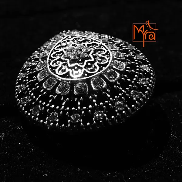 Teardrop Shape Stone Studded Ring