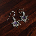 Purple Amethyst Silver Earrings
