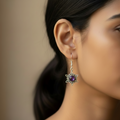 Purple Amethyst Silver Earrings