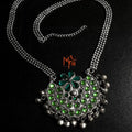 Green Stone Afghan Pendant Necklace
