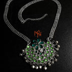 Green Stone Afghan Pendant Necklace