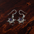 Purple Amethyst Silver Earrings