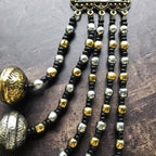 Three Layer Dual Tone Mirrorwork Necklace