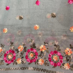 Hand Embroidered Grey Stole