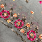 Hand Embroidered Grey Stole